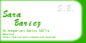 sara baricz business card